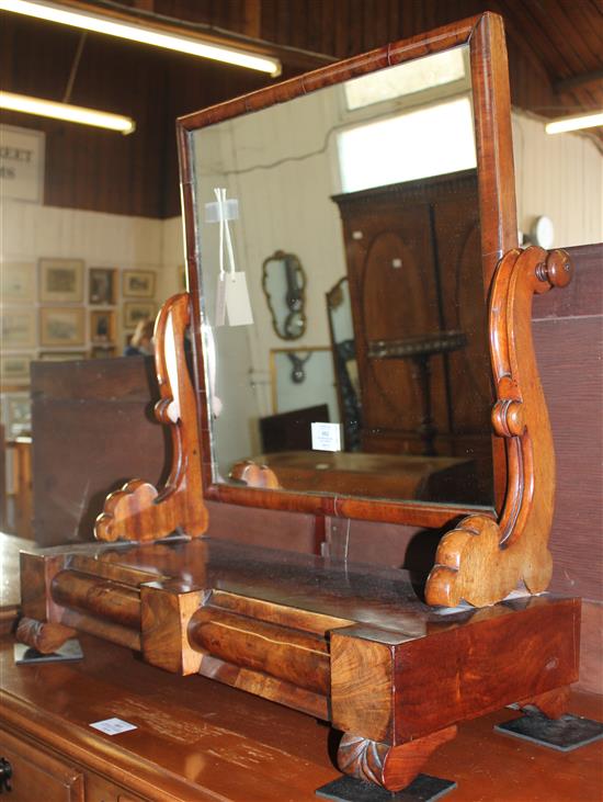 Victorian mahogany toilet mirror